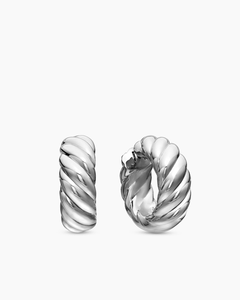 Créoles Sculpted Cable en argent massif, 25 mm femme