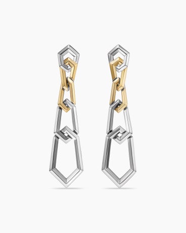 Carlyle™ Linked Drop Earrings in Sterling Silver with 18K Yellow Gold, 74mm
