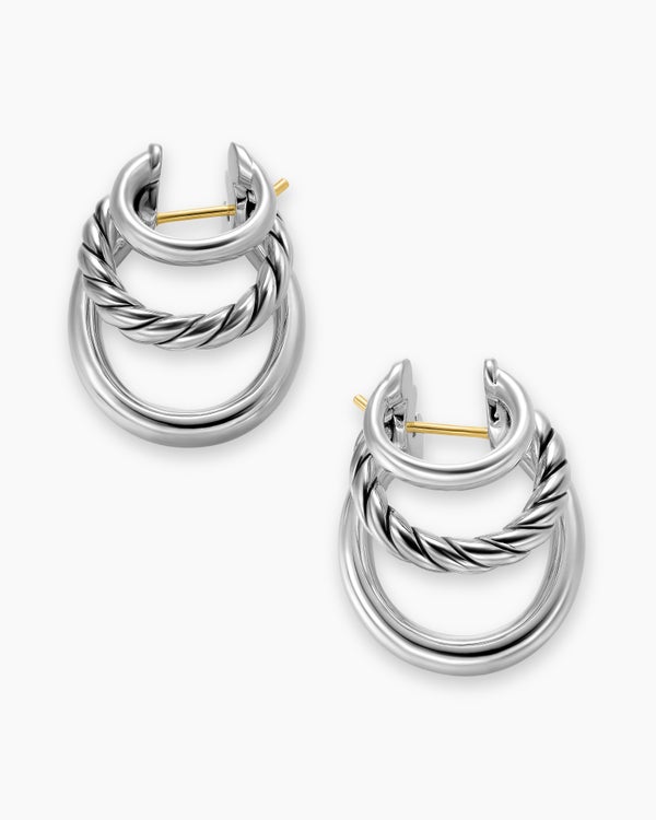 Créoles à trois rangs DY Mercer® en argent sterling, 21 mm