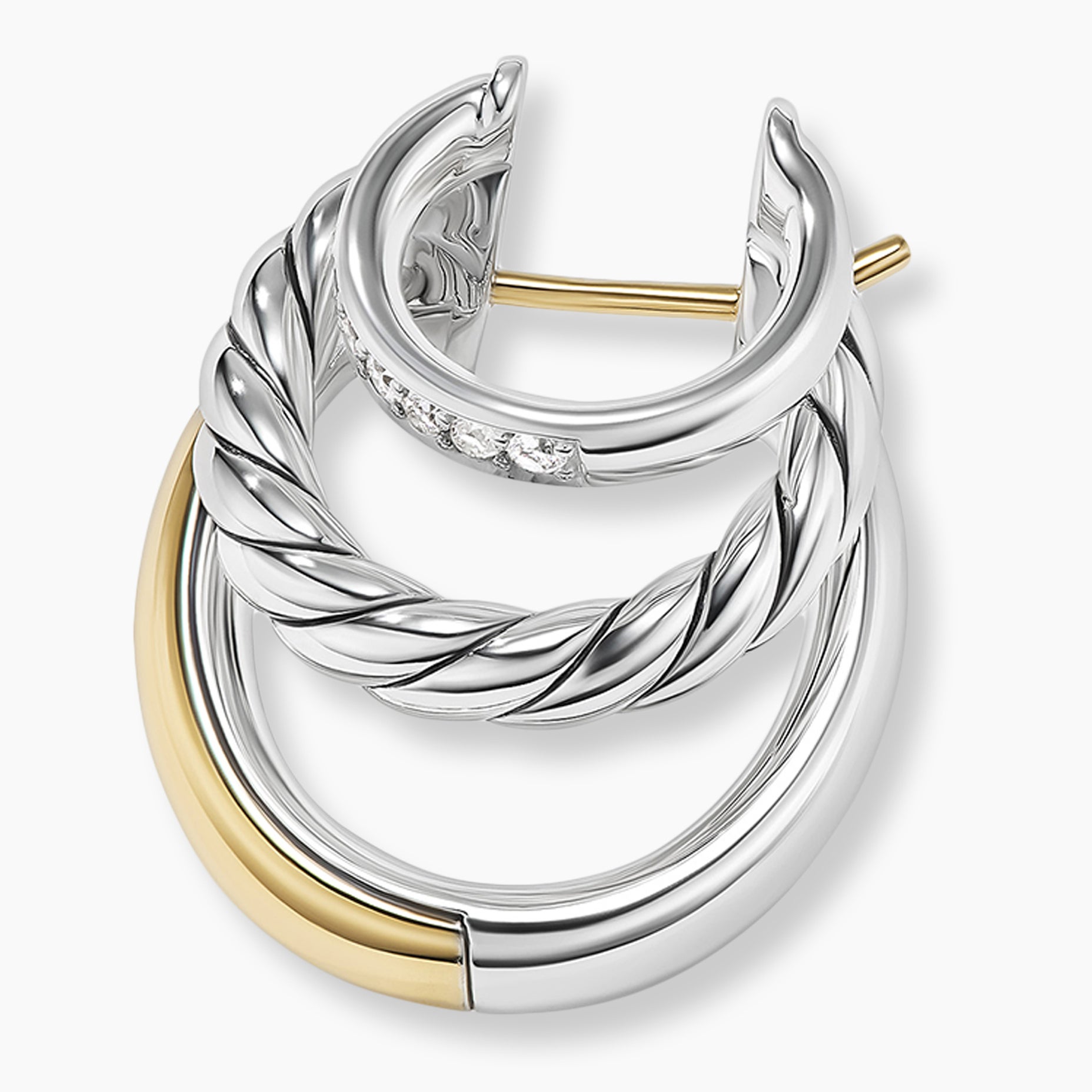 DY Mercer™ Multi Hoop Earrings in Sterling Silver with 18K Yellow