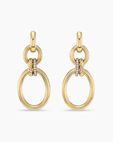 DY Mercer™ Circular Drop Earrings in 18K Yellow Gold with Diamonds, 50mm