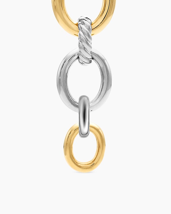 Boucles d’oreilles pendantes en argent sterling DY Mercer avec or jaune 18 carats et diamants, 68 mm