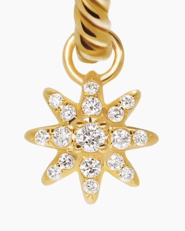Petite Starburst Drop Earrings in 18K Yellow Gold with Diamonds, 18.1mm