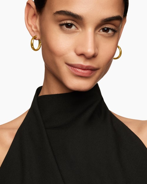 Womens DY Mercer® Hoop Earrings in 18K Yellow Gold, 25.4mm