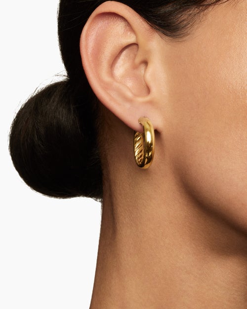 Womens DY Mercer® Hoop Earrings in 18K Yellow Gold, 25.4mm