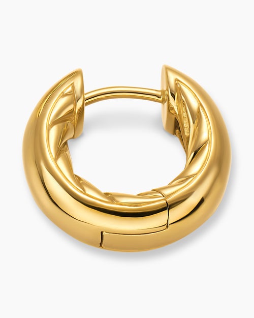 Womens DY Mercer® Micro Hoop Earrings in 18K Yellow Gold, 13.4mm