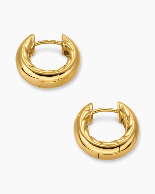 Womens DY Mercer® Micro Hoop Earrings in 18K Yellow Gold, 13.4mm