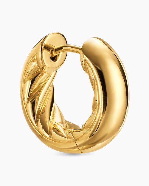 Womens DY Mercer® Micro Hoop Earrings in 18K Yellow Gold, 13.4mm