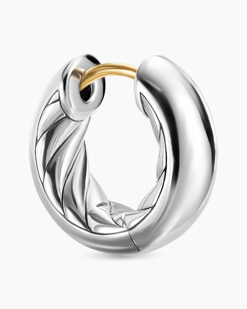 Womens DY Mercer® Micro Hoop Earrings in Sterling Silver, 13.4mm