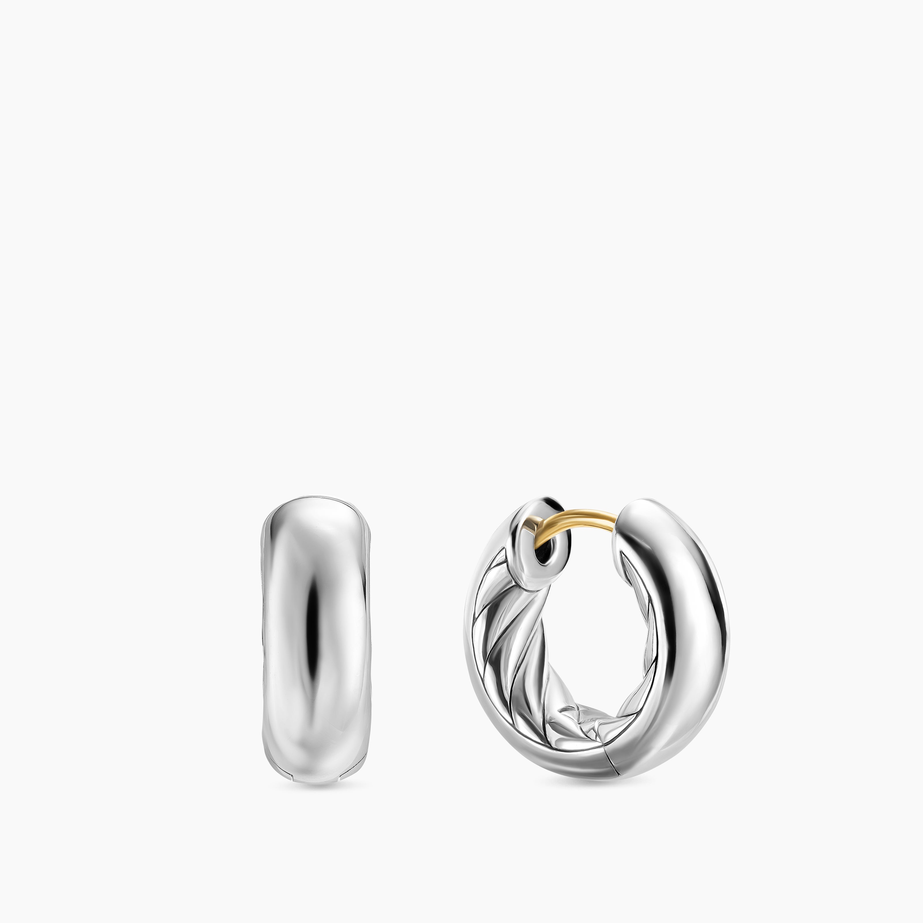 Womens DY Mercer&reg; Micro Hoop Earrings in Sterling Silver, 13.4mm