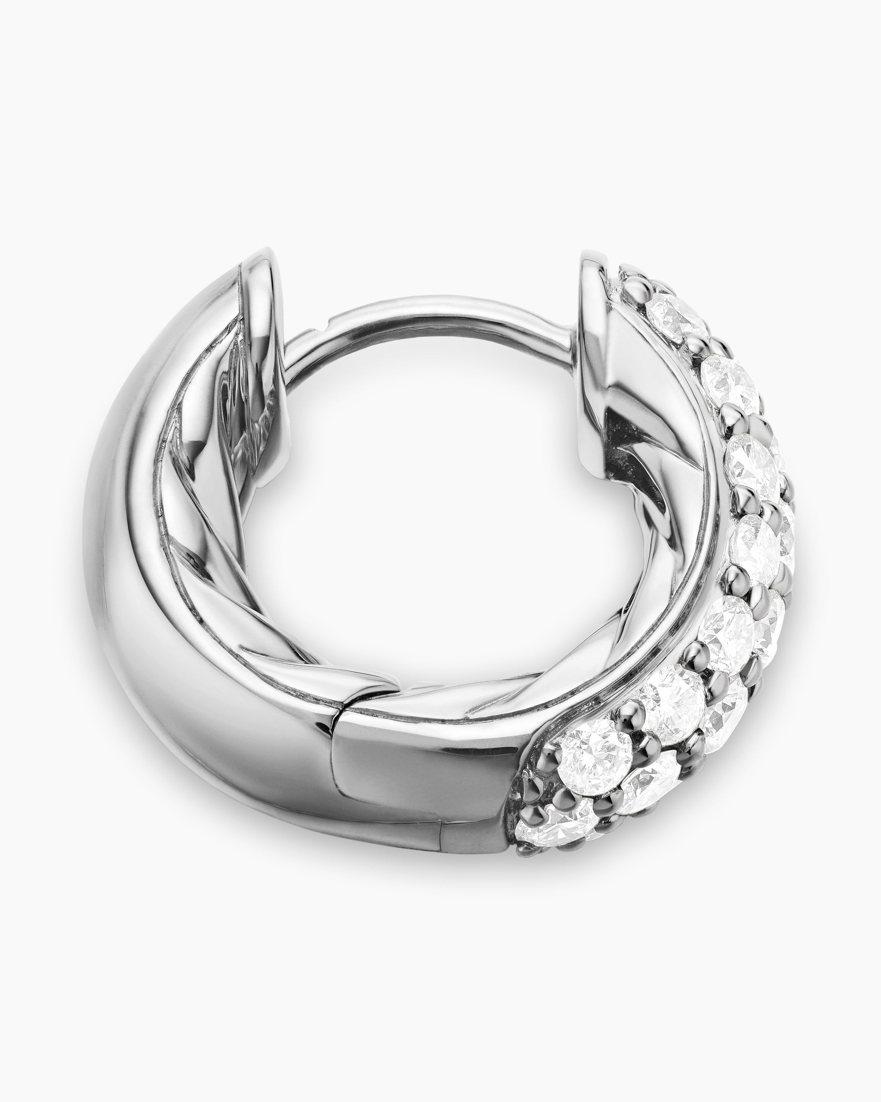 Diamond Micro Hoop Earrings in 18K Gold | David Yurman