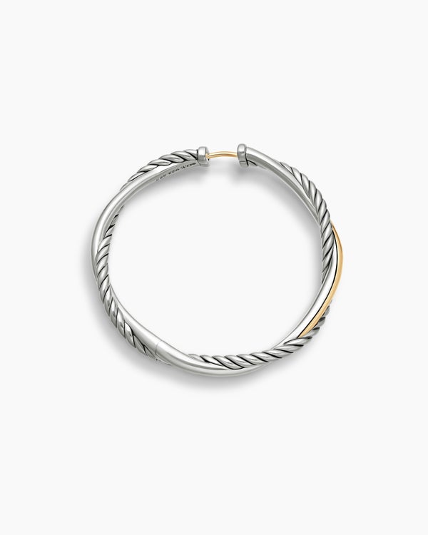 Infinity Hoop Earrings in Sterling Silver with 14K Yellow Gold, 42mm