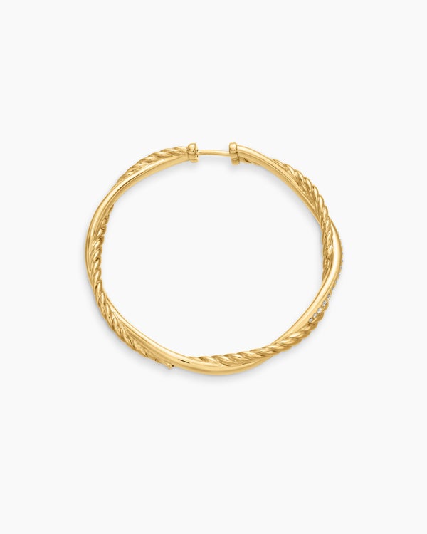 Infinity Hoop Earrings in 18K Yellow Gold with Diamonds, 42mm