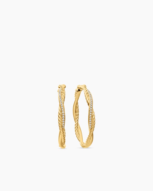 Infinity Hoop Earrings in 18K Yellow Gold with Diamonds, 42mm