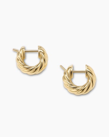 Sculpted Cable Hoop Earrings in 18K Yellow Gold, 14.4mm