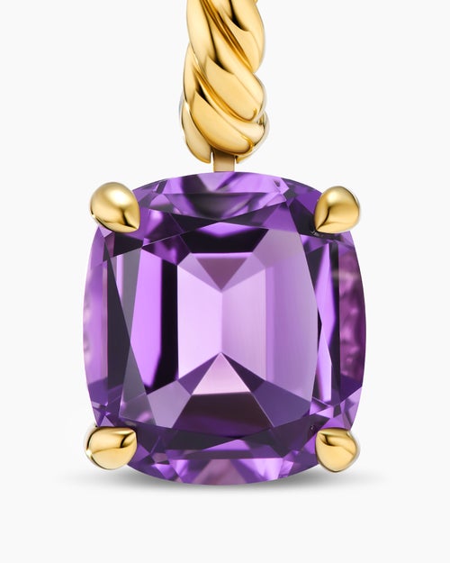 Womens Marbella Drop Earrings in 18K Yellow Gold with Amethyst, 11mm