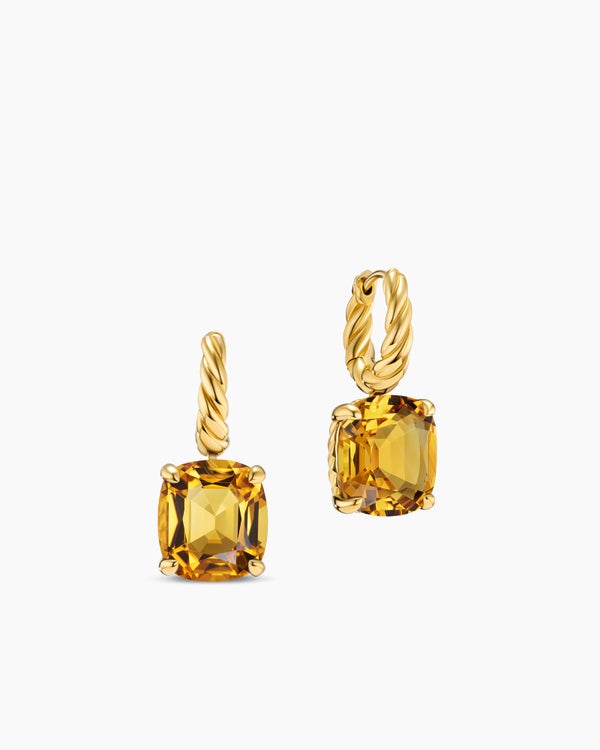 Boucles d’oreilles pendantes Marbella en or jaune 18 carats avec citrine, 25 mm