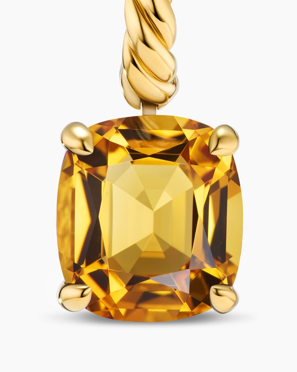 Boucles d’oreilles pendantes Marbella en or jaune 18 carats avec citrine, 25 mm