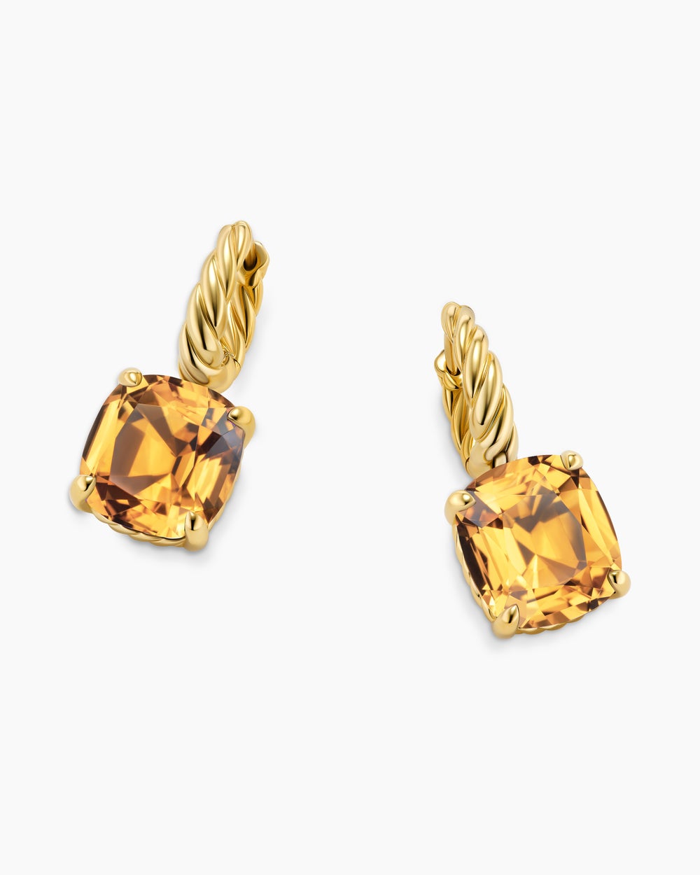 Boucles d’oreilles pendantes Marbella en or jaune 18 carats avec citrine, 11 mm femmes