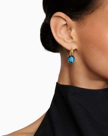 Marbella™ Drop Earrings in 18K Yellow Gold with Hampton Blue Topaz, 25mm