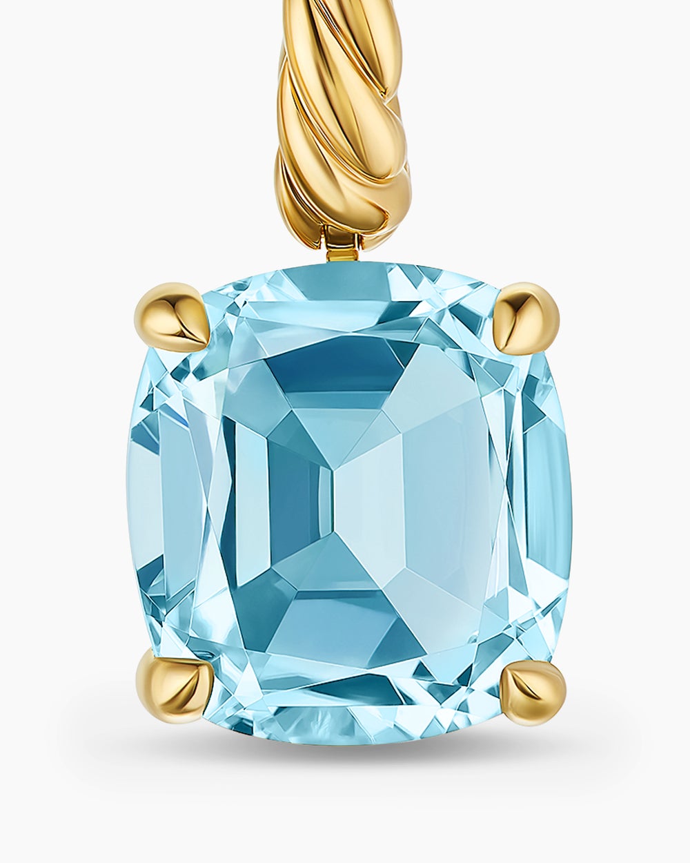 Boucles d’oreilles Marbella en or jaune 18 carats avec topaze bleu ciel, 11 mm femme