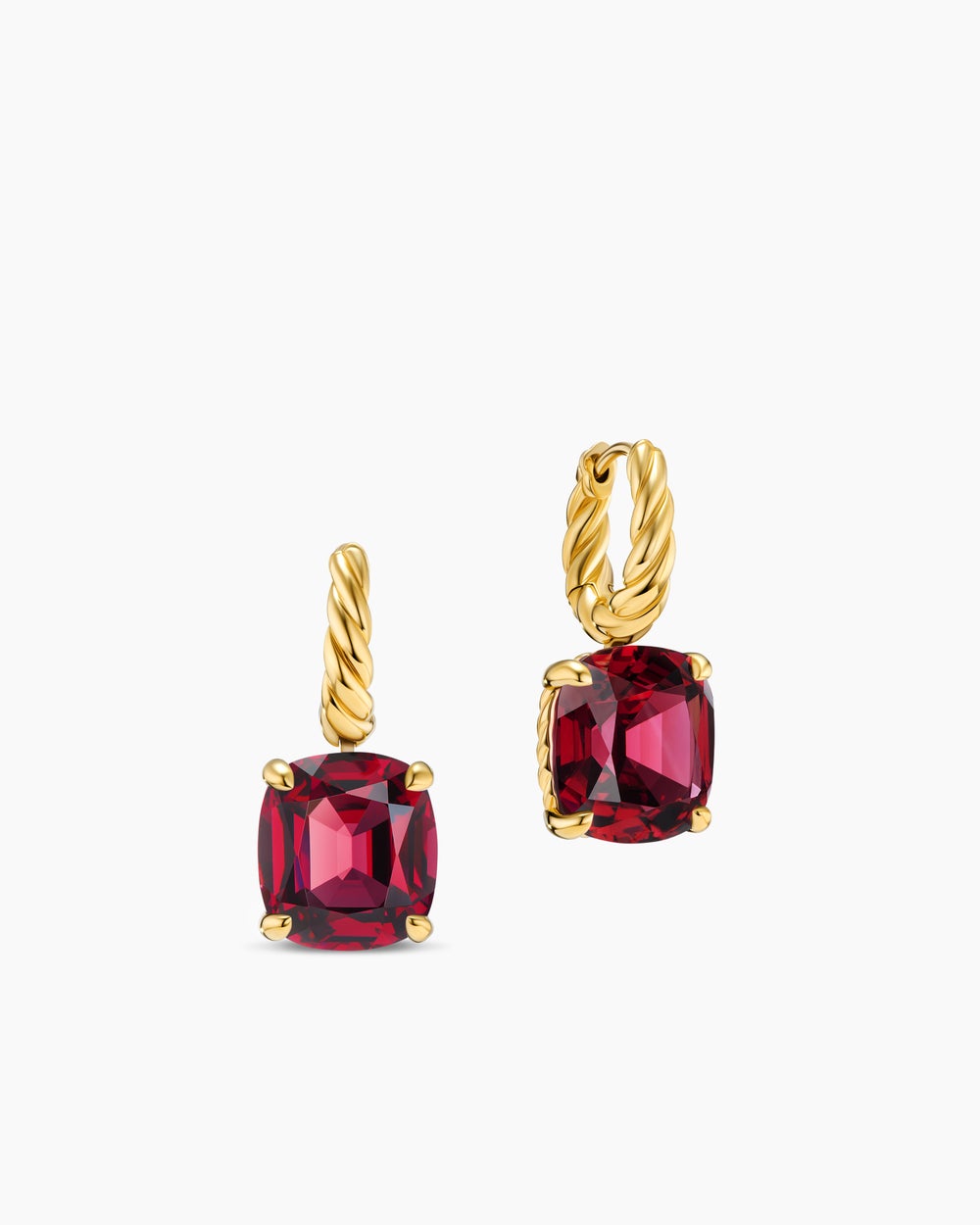 Boucles d’oreilles pendantes Marbella en or jaune 18 carats avec grenat rhodolite, 11 mm femmes