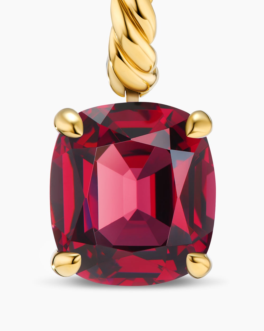 Boucles d’oreilles pendantes Marbella en or jaune 18 carats avec grenat rhodolite, 11 mm femmes