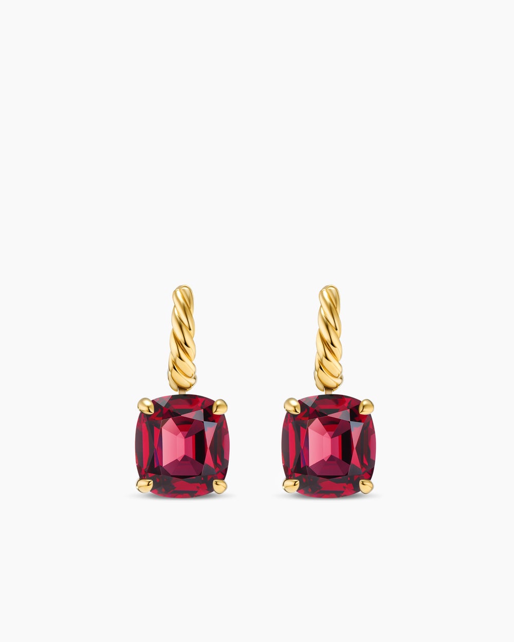 Boucles d’oreilles pendantes Marbella en or jaune 18 carats avec grenat rhodolite, 11 mm femmes