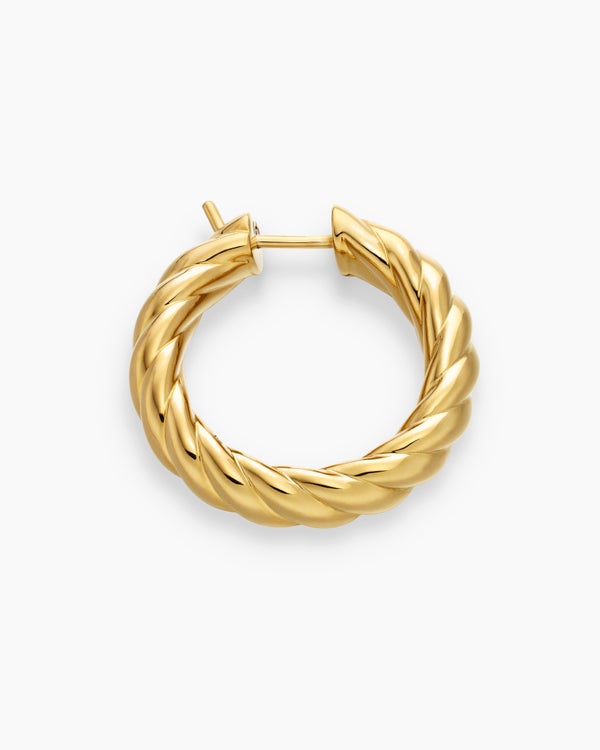 Sculpted Cable Hoop Earrings in 18K Yellow Gold, 25.4mm