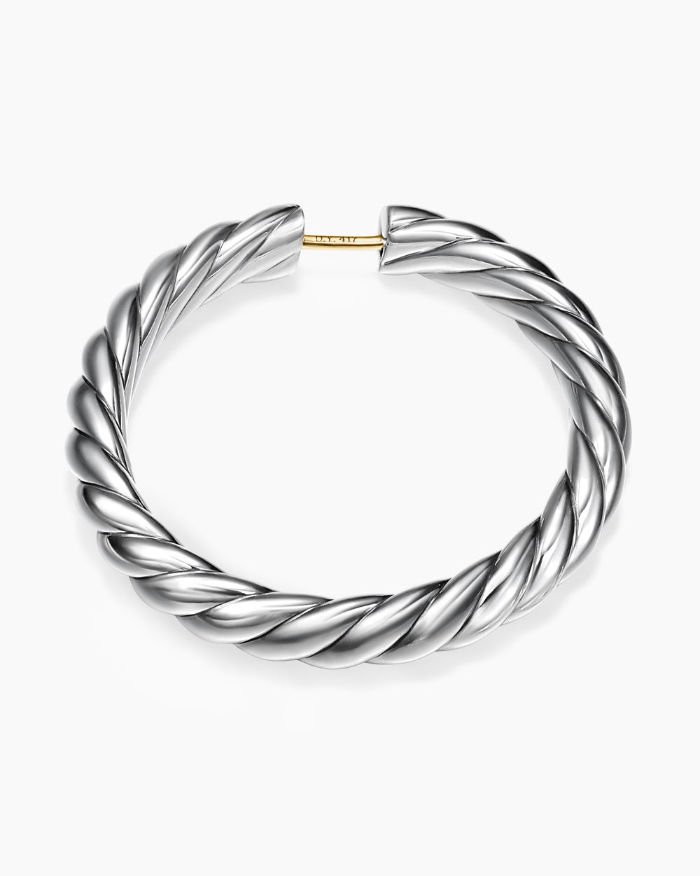 Sculpted Cable Hoop Earrings in Sterling Silver, 38mm