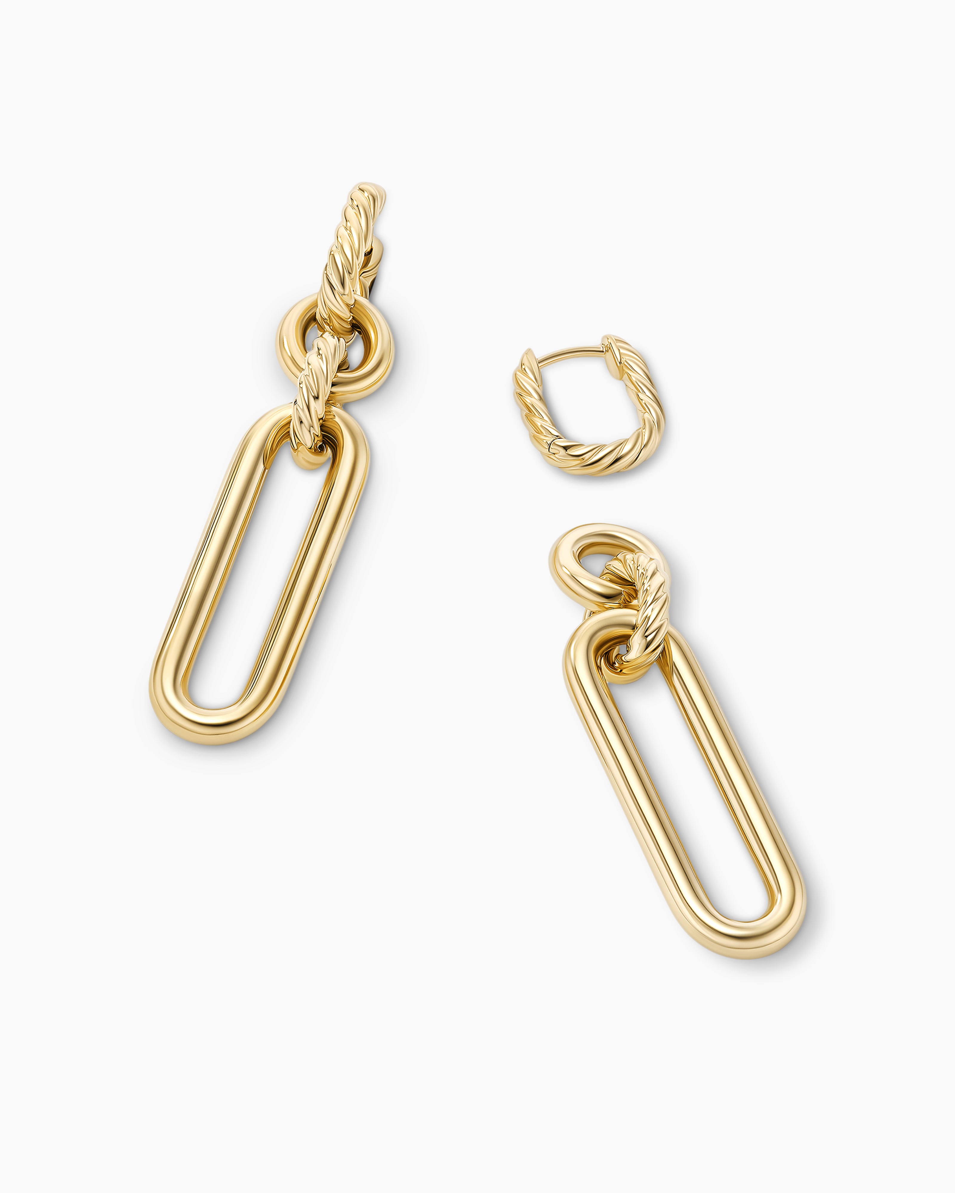Lexington Double Link Drop Earrings in 18K Yellow Gold | David