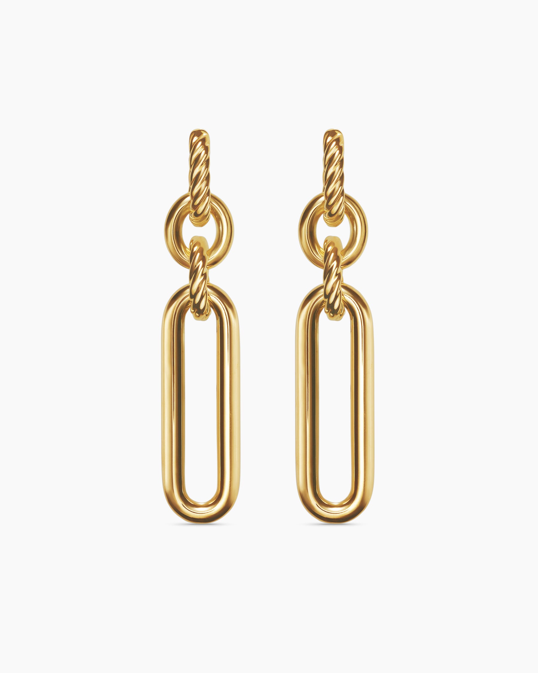 David Yurman 18K Yellow Gold & Sterling Silver Carlyle Link Drop Earrings