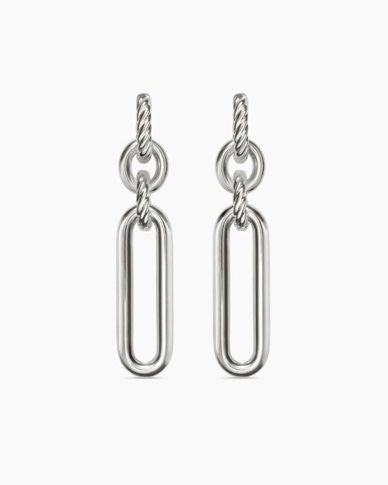 Lexington Double Link Drop Earrings in Sterling Silver, 53mm