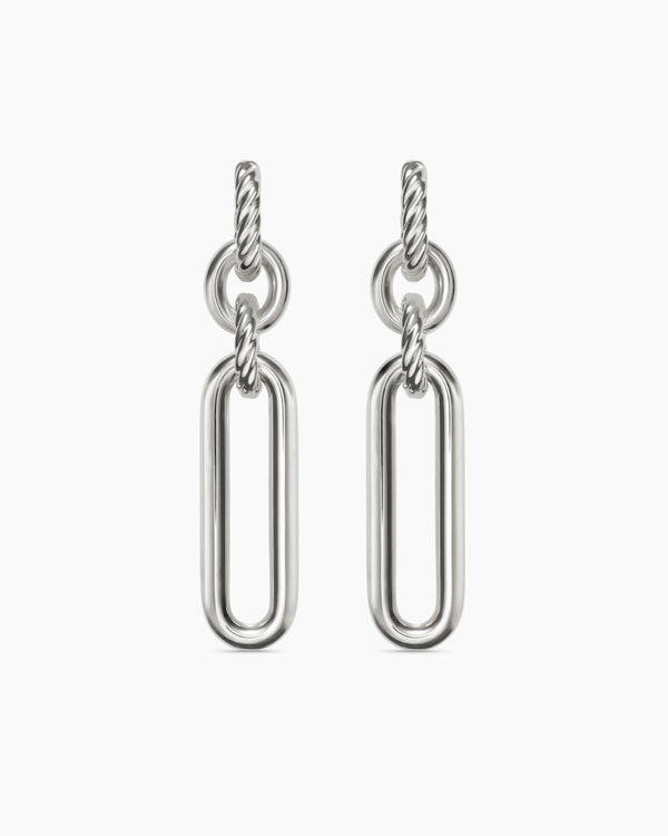 Boucles d’oreilles pendantes à maillons doubles Lexington en argent sterling, 53,5 mm