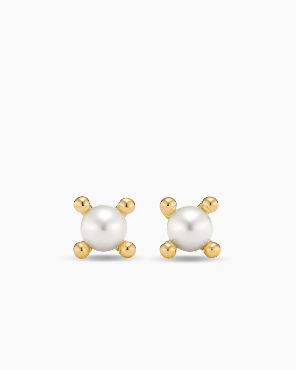 Womens Petite Modern Renaissance® Pearl Stud Earrings in 18K Yellow Gold, 5.5mm