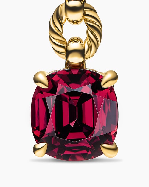 Womens Marbella Drop Earrings in 18K Yellow Gold with Amethyst and Rhodolite Garnet, 51mm