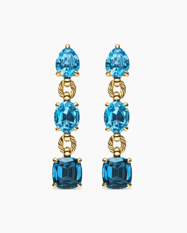 Marbella™ Drop Earrings in 18K Yellow Gold with Blue Topaz and Hampton Blue Topaz, 51mm