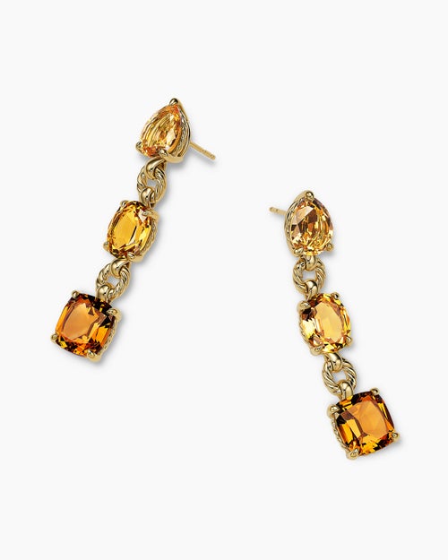 Womens Marbella Drop Earrings in 18K Yellow Gold with Citrine and Madeira Citrine, 51mm