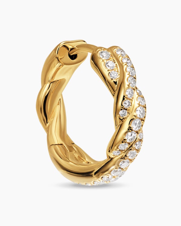 Wisteria® Hoop Earrings in 18K Yellow Gold with Diamonds, 16mm