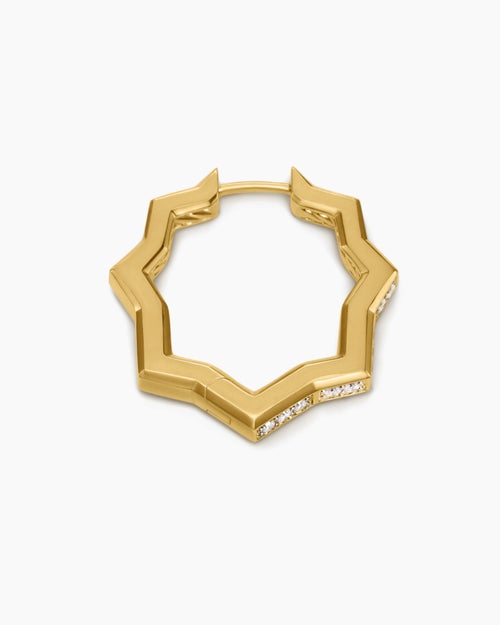 Womens Zig Zag Stax™ Hoop Earrings in 18K Yellow Gold with Diamonds, 22.8mm