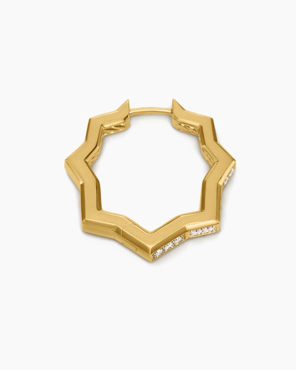 Zig Zag Stax™ Hoop Earrings in 18K Yellow Gold with Diamonds, 22.8mm