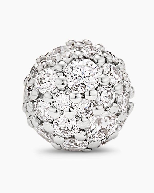 Petite Pavé Stud Earrings in 18K Yellow Gold with Diamonds, 4.5mm