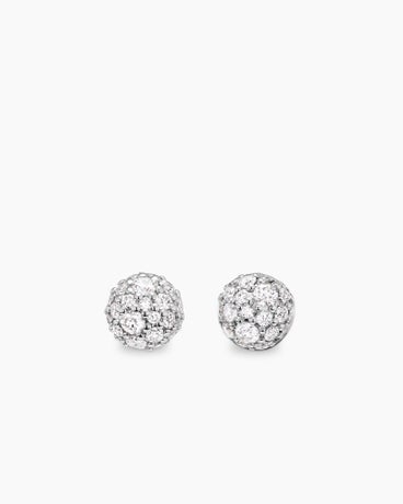 Petite Pavé Stud Earrings in 18K Yellow Gold with Diamonds, 4.5mm