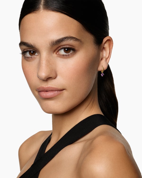 Micro Chatelaine® Drop Earrings in 18K Yellow Gold with Amethyst, 5mm