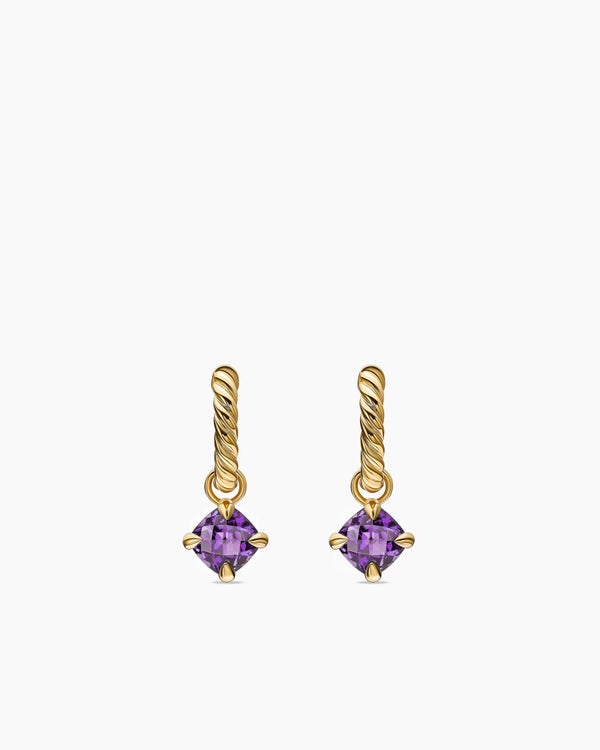 Micro Chatelaine® Drop Earrings in 18K Yellow Gold with Amethyst, 5mm