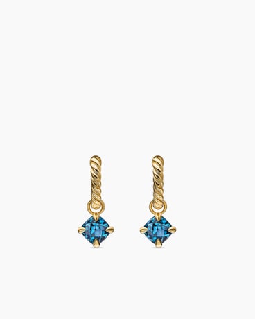 Petite Chatelaine® Drop Earrings in 18K Yellow Gold with Hampton Blue Topaz, 5mm