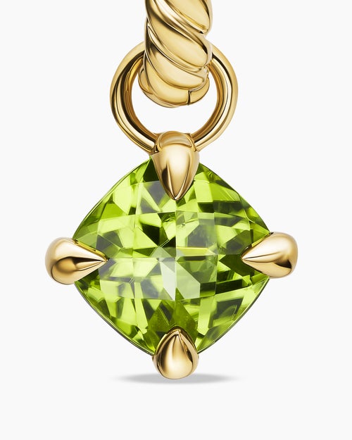 Womens Micro Chatelaine® Drop Earrings in 18K Yellow Gold with Peridot, 5mm