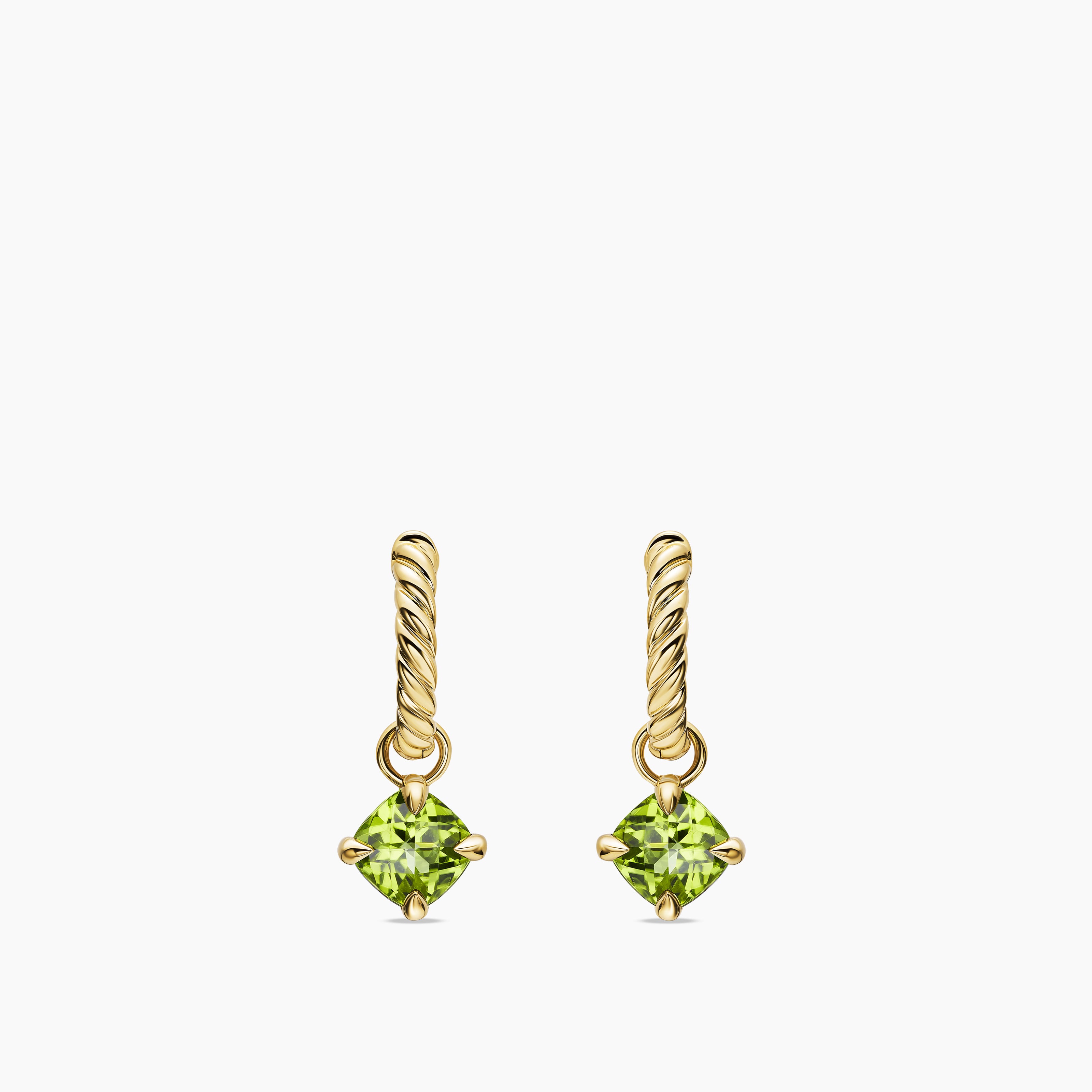 Womens Micro Chatelaine&reg; Drop Earrings in 18K Yellow Gold with Peridot, 5mm