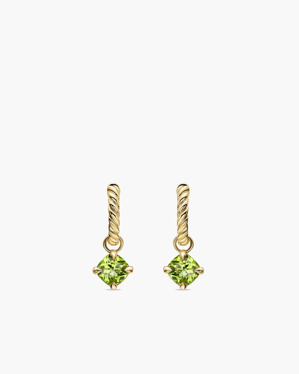 Womens Micro Chatelaine® Drop Earrings in 18K Yellow Gold with Peridot, 5mm