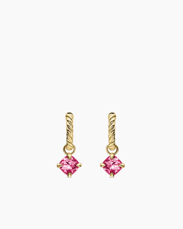 Micro Chatelaine® Drop Earrings in 18K Yellow Gold with Pink Tourmaline, 5mm